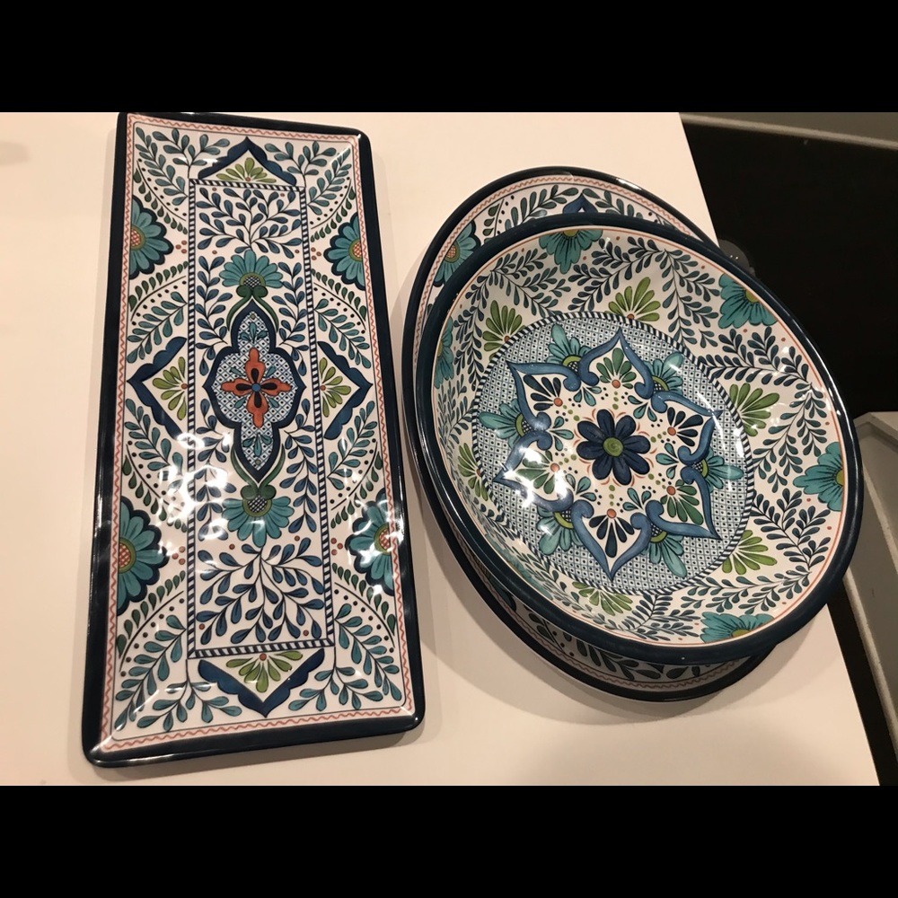 Three large serving platters